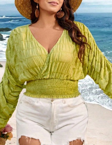 Top SHEIN CURVE, verde