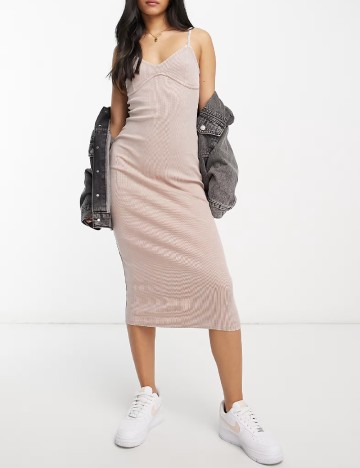 Rochie medie Miss Selfridge, roz pal