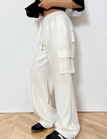 Pantaloni SHEIN, alb