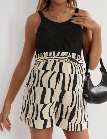 Compleu SHEIN Maternity, negru/crem