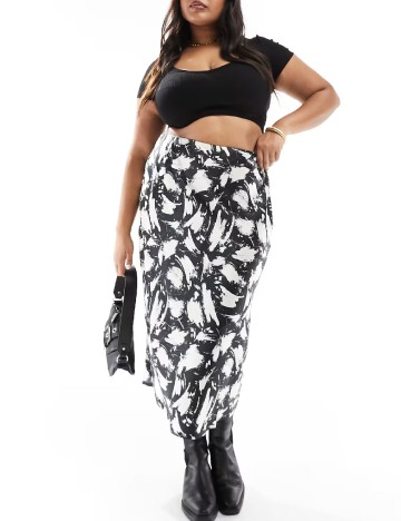 Fusta Yours, alb/negru
