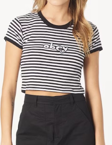 Top Obey, alb/negru