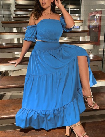 Compleu SHEIN CURVE, albastru