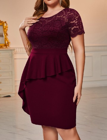 Rochie scurta SHEIN CURVE, rosu