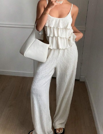 Pantaloni Dazy, ecru