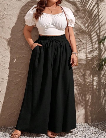 Pantaloni SHEIN CURVE, negru