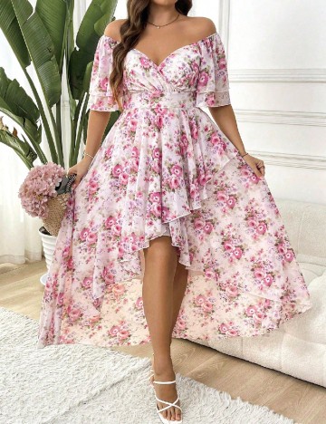 Rochie medie SHEIN CURVE, floral print