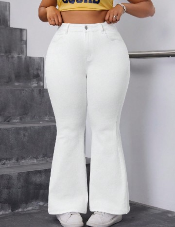 Blugi SHEIN CURVE, alb