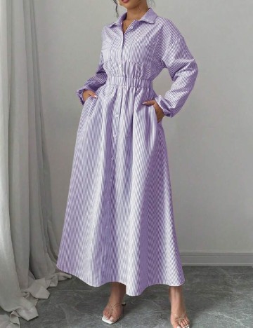 Rochie lunga SHEIN, mov/alb