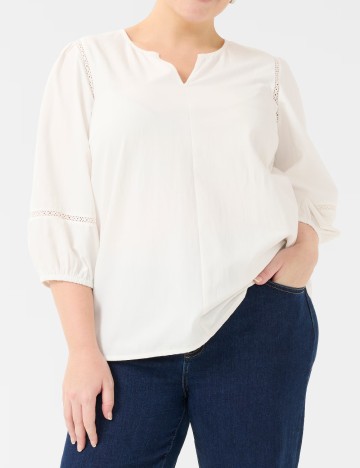 Bluza Kaffe Curve, alb