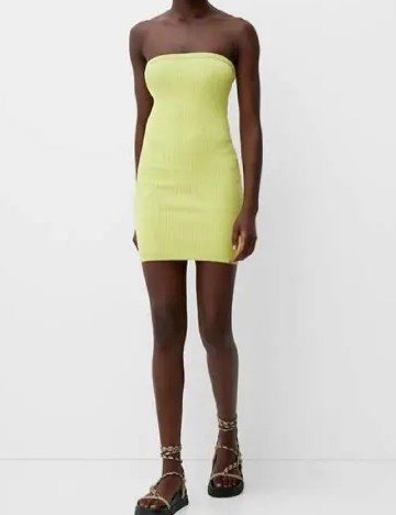 Rochie scurta Bershka, verde