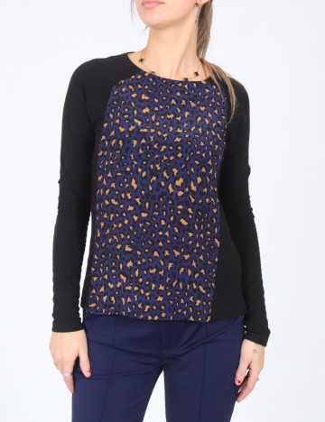 Bluza Zara, negru/albastru