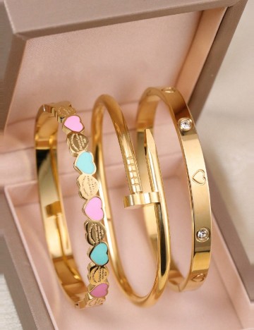 Set Bratari 3 bucati SHEIN, auriu