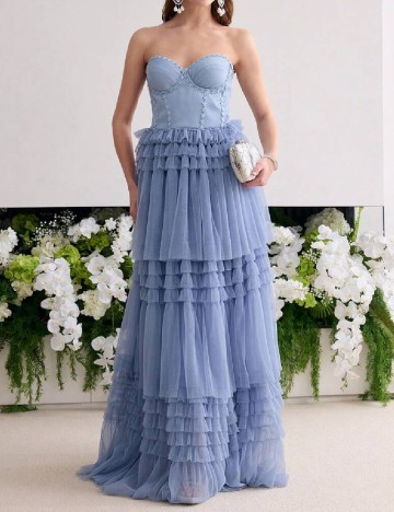 Rochie lunga MOTF, albastru deschis