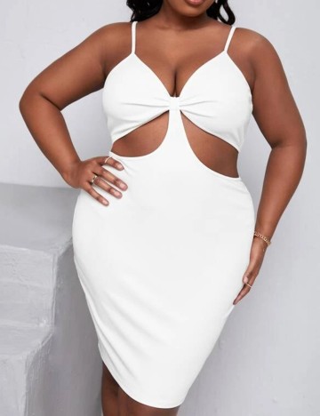 Rochie scurta SHEIN CURVE, alb, 0 XL