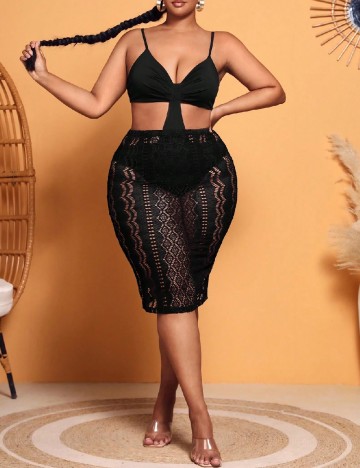 Costum de baie SHEIN CURVE, negru