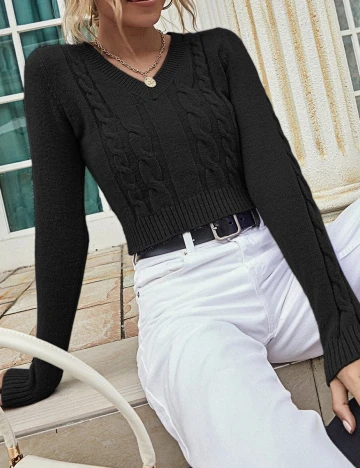 Pulover SHEIN, negru, M