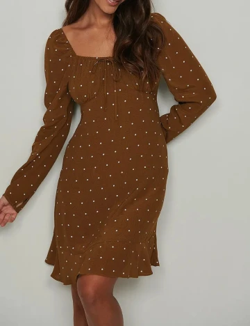 Rochie scurta NA-KD, maro, 34 Maro