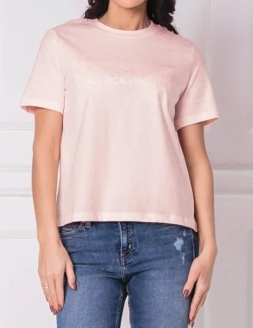 Tricou Calvin Klein Jeans, roz Roz