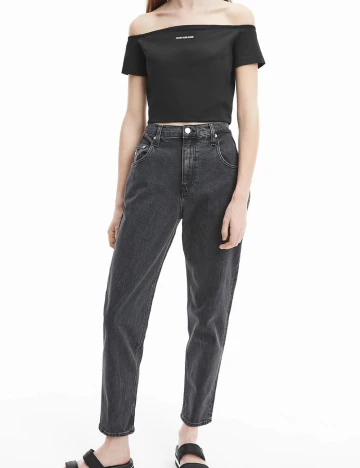Top Calvin Klein Jeans, negru Negru