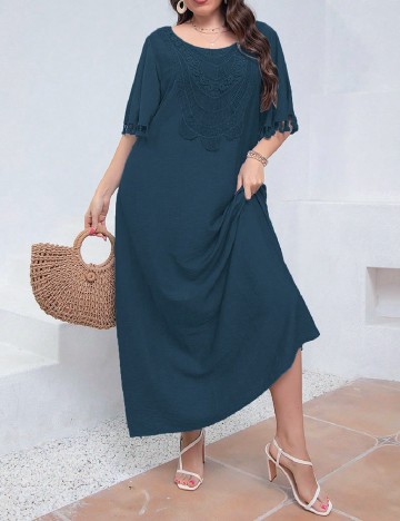 Rochie lunga SHEIN CURVE, bleumarin