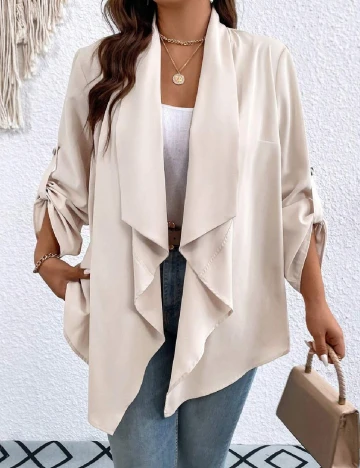 Blazer SHEIN CURVE, crem Crem