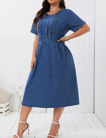 Rochie medie SHEIN CURVE, albastru