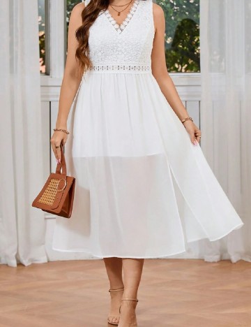 Rochie medie SHEIN CURVE, alb