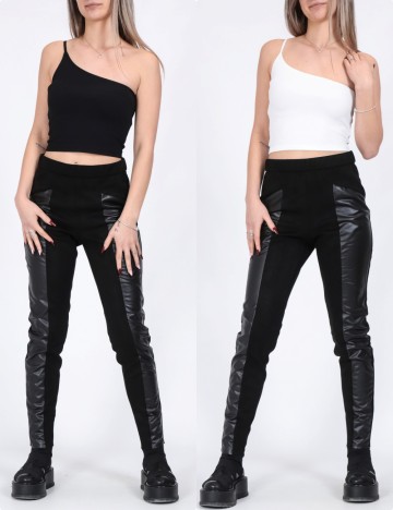 Set topuri 2 bucati Stradivarius, alb/negru