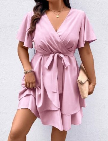 Rochie scurta SHEIN CURVE, roz