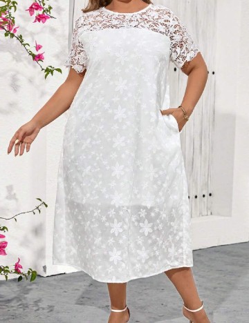 Rochie medie SHEIN CURVE, alb