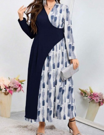 Rochie lunga SHEIN CURVE, bleumarin