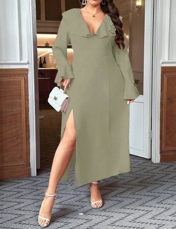 Rochie medie SHEIN CURVE, verde