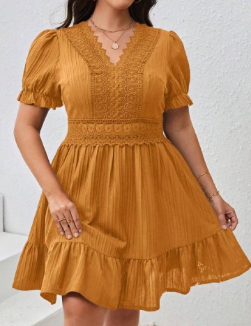 Rochie scurta SHEIN CURVE, maro