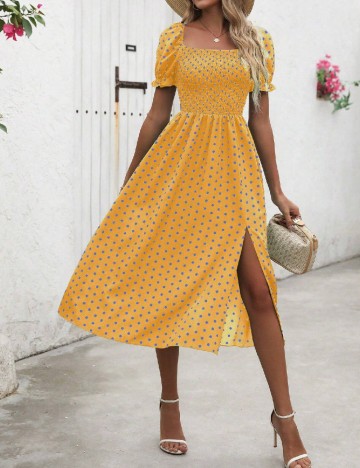 Rochie medie SHEIN, mustar