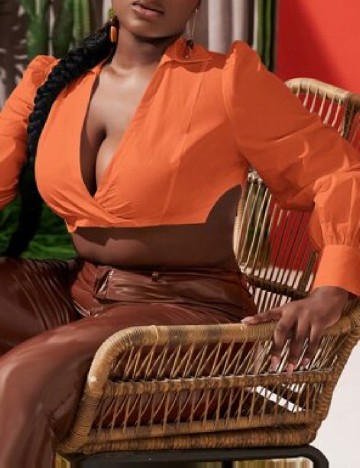 Top SHEIN CURVE, portocaliu