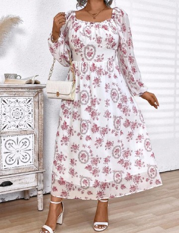 Rochie medie SHEIN CURVE, alb