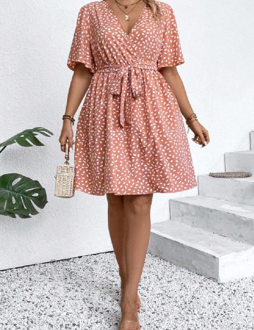 Rochie scurta SHEIN CURVE, roz