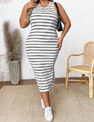 Rochie medie SHEIN CURVE, alb