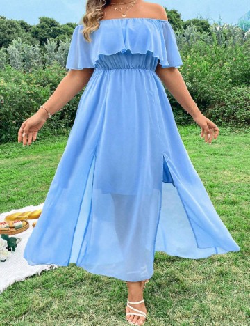 Rochie lunga SHEIN CURVE, albastru