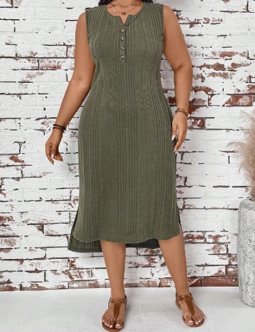 Rochie medie SHEIN CURVE, verde