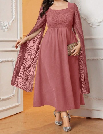 Rochie lunga SHEIN CURVE, roz