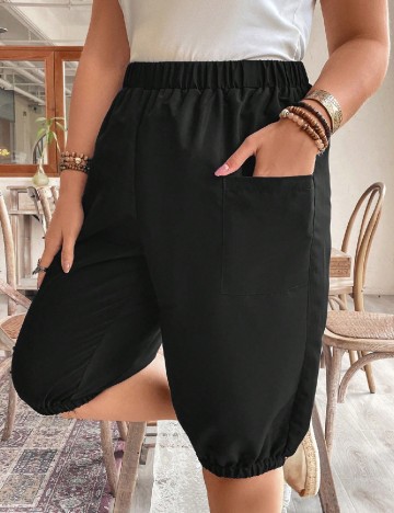 Pantaloni scurti SHEIN CURVE, negru