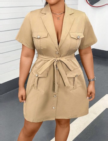 Rochie scurta SHEIN CURVE, maro