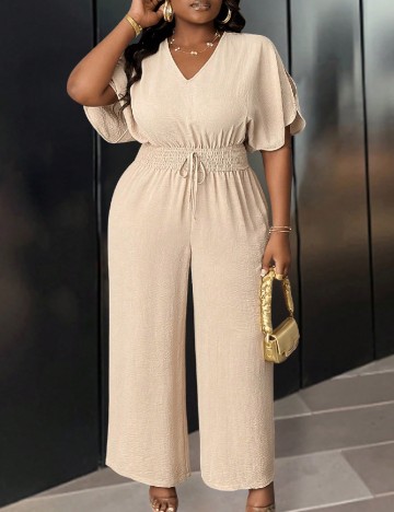 Salopeta SHEIN CURVE, crem