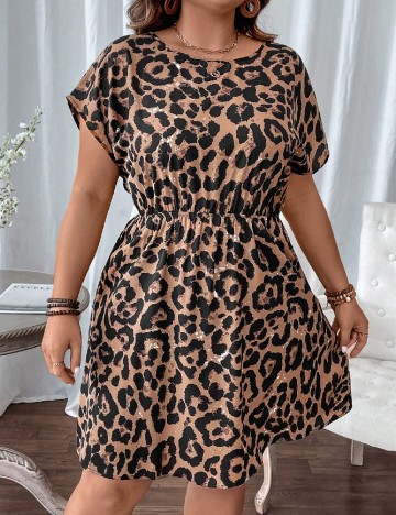 Rochie scurta SHEIN CURVE, animal print