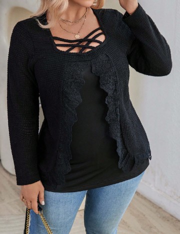 Bluza SHEIN CURVE, negru