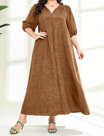 Rochie lunga SHEIN CURVE, maro