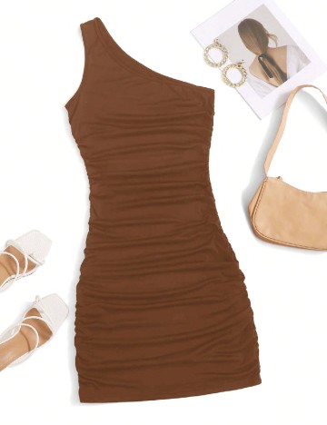 Rochie scurta SHEIN, maro