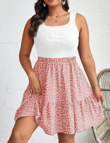 Rochie scurta SHEIN CURVE, roz